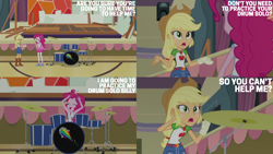 Size: 2000x1125 | Tagged: safe, edit, edited screencap, editor:quoterific, imported from derpibooru, screencap, applejack, pinkie pie, constructive criticism, equestria girls, equestria girls series, my little pony equestria girls: choose your own ending