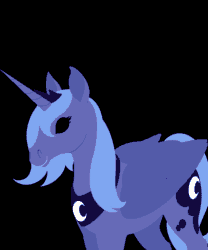 Size: 1000x1200 | Tagged: safe, artist:askloona, imported from derpibooru, princess luna, alicorn, pony, loony luna, animated, black background, black sclera, gif, s1 luna, simple background, smiling, solo, spread wings, wings