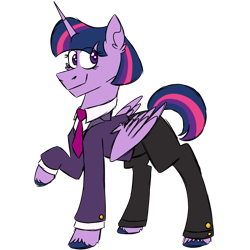 Size: 1080x1080 | Tagged: safe, artist:fuckomcfuck, imported from derpibooru, twilight sparkle, alicorn, pony, clothes, necktie, simple background, solo, suit, transparent background, twilight sparkle (alicorn)