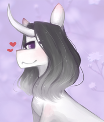 Size: 1329x1566 | Tagged: safe, artist:riressa, imported from derpibooru, oc, oc:darksky, pony, unicorn, bust, curved horn, female, horn, mare, portrait, solo