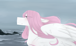 Size: 3162x1897 | Tagged: safe, artist:riressa, imported from derpibooru, oc, pegasus, pony, bust, female, mare, ocean, portrait, solo, water