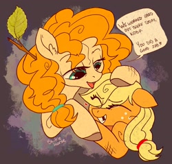 Size: 2012x1926 | Tagged: safe, artist:flutterbree, imported from derpibooru, applejack, pear butter, earth pony, duo, female, mother and child, mother and daughter