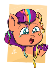 Size: 510x679 | Tagged: safe, artist:everydaydashie, imported from derpibooru, sunny starscout, confetti, cute, g5, sunnybetes