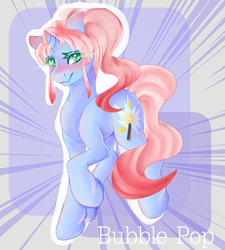 Size: 484x538 | Tagged: safe, artist:majesticwhalequeen, imported from derpibooru, oc, oc:bubble pop, pony, unicorn, female, horn, mare, solo