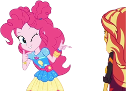 Size: 3476x2520 | Tagged: safe, edit, edited screencap, editor:homersimpson1983, imported from derpibooru, screencap, pinkie pie, sunset shimmer, human, equestria girls, background removed, female, not a vector