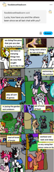 Size: 1000x3163 | Tagged: safe, artist:ask-luciavampire, imported from derpibooru, oc, pony, undead, vampire, vampony, ask, food, gameroom, garden, room, sleeping, swimming pool, television, tumblr
