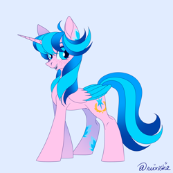 Size: 3000x3000 | Tagged: safe, artist:neonishe, imported from derpibooru, oc, oc only, oc:neon star, alicorn, pony, alicorn oc, cute, horn, solo, wings