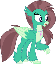 Size: 832x960 | Tagged: safe, artist:savygriffs, edit, imported from derpibooru, oc, oc only, unnamed oc, classical hippogriff, hippogriff, bad edit, base used, coat markings, female, hippogriff oc, jewelry, necklace, open mouth, recolor, simple background, solo, transparent background