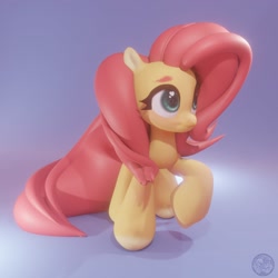 Size: 1920x1920 | Tagged: safe, artist:neutra1x, imported from derpibooru, fluttershy, pegasus, pony, 3d, raised hoof, solo