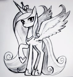 Size: 2650x2806 | Tagged: safe, artist:37240622, imported from derpibooru, princess cadance, alicorn, pony, female, mare, photo, sketch, solo