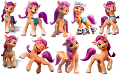 Size: 1280x800 | Tagged: safe, artist:eninka11, imported from derpibooru, sunny starscout, alicorn, earth pony, pony, female, g5, mane stripe sunny, mare, race swap, render, roller skates, rollerblades, simple background, skates, sunnycorn, transparent background