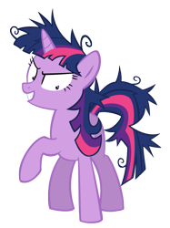 Size: 3740x5000 | Tagged: safe, artist:kaermter, imported from derpibooru, twilight sparkle, pony, unicorn, lesson zero, female, frazzled hair, horn, mare, simple background, solo, transparent background, twilight snapple, unicorn twilight, vector