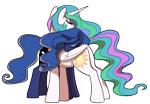 Size: 1542x1071 | Tagged: safe, artist:thebatfang, imported from derpibooru, princess celestia, princess luna, alicorn, pony, duo, female, hug, royal sisters, siblings, simple background, sisters, transparent background