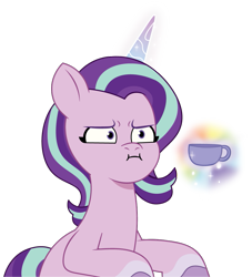 Size: 935x1031 | Tagged: safe, artist:prixy05, imported from derpibooru, starlight glimmer, pony, unicorn, :i, cup, female, g4 to g5, g5, generation leap, horn, i mean i see, magic, mare, my little pony: tell your tale, simple background, solo, transparent background, vector