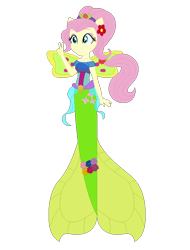 Size: 596x783 | Tagged: safe, artist:selenaede, artist:user15432, imported from derpibooru, fluttershy, fairy, mermaid, equestria girls, alternate hairstyle, base used, clothes, crossover, cutie mark on human, fairy wings, fairyized, fins, fish tail, flower, flower in hair, jewelry, mermaid fairy, mermaid tail, mermaidix, mermaidized, mermay, necklace, peace sign, pearl necklace, ponied up, ponytail, simple background, smiling, species swap, tail, transparent background, wings, winx, winx club, winxified, yellow wings