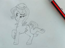 Size: 2160x1609 | Tagged: safe, artist:shpinat9, imported from derpibooru, starlight glimmer, female, mare, pencil drawing, sketch, solo, traditional art