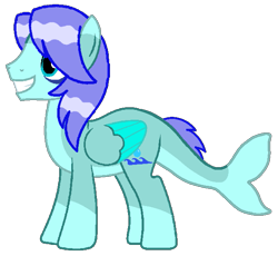 Size: 647x594 | Tagged: safe, artist:ncolque, imported from derpibooru, oc, oc:aqua drop, merpony, pegasus, pony, fins, hybrid pony, simple background, tail, tail fin, transparent background