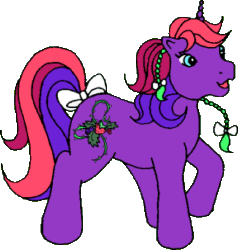 Size: 288x303 | Tagged: artist needed, safe, imported from derpibooru, oc, oc only, oc:bramble berry, pony, unicorn, 2010, animated, bow, braid, braided ponytail, female, g1, gif, horn, mare, non-animated gif, open mouth, open smile, ponytail, raised hoof, simple background, smiling, solo, tail, tail bow, transparent background, unicorn oc