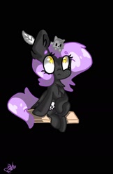 Size: 1080x1667 | Tagged: safe, artist:chochuki, imported from derpibooru, oc, oc only, cat, pegasus, pony, black background, chest fluff, ear fluff, female, freckles, mare, simple background, solo