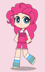 Size: 3000x4807 | Tagged: safe, artist:keronianniroro, imported from derpibooru, pinkie pie, human, equestria girls, clothes, human coloration, overalls, solo, vector