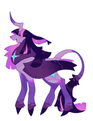 Size: 2048x2662 | Tagged: safe, artist:devogamer2, imported from derpibooru, part of a set, twilight sparkle, alicorn, pony, alternate color palette, alternate cutie mark, alternate design, alternate hairstyle, alternate tailstyle, bangs, big ears, chest fluff, coat markings, colored eartips, colored fetlocks, colored hooves, colored horn, colored pinnae, colored wings, crooked horn, female, floppy ears, hair over eyes, high res, horn, large wings, leonine tail, long mane, long tail, mare, multicolored mane, multicolored tail, open mouth, open smile, pointy hooves, profile, purple coat, redesign, signature, simple background, smiling, socks (coat markings), solo, standing, tail, transparent background, twilight sparkle (alicorn), two toned wings, unshorn fetlocks, wings