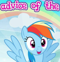 Size: 458x475 | Tagged: safe, imported from derpibooru, rainbow dash, pegasus, pony, cloud, cropped, gameloft, meme, open mouth, rainbow, smiling, solo, spread wings, text, wings, wow! glimmer