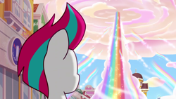 Size: 1280x720 | Tagged: safe, imported from derpibooru, screencap, zipp storm, spoiler:g5, spoiler:my little pony: tell your tale, spoiler:tyts02e12, g5, maretime bay, my little pony: tell your tale, rainbow, where the rainbows are made