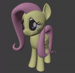 Size: 277x267 | Tagged: artist needed, safe, imported from derpibooru, fluttershy, pegasus, pony, 3d, animated, sad