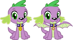 Size: 713x388 | Tagged: safe, edit, editor:pascalmulokozi2, imported from derpibooru, spike, spike the regular dog, dog, dragon, equestria girls, collar, dog collar, dragon wings, jewelry, medal, medallion, necklace, solo, spike the dog, winged dog, winged spike, wings
