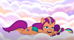 Size: 1104x611 | Tagged: safe, imported from derpibooru, screencap, sunny starscout, pony, cropped, g5, my little pony: tell your tale, solo, where the rainbows are made