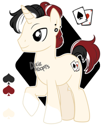 Size: 2520x2960 | Tagged: safe, artist:dixieadopts, imported from derpibooru, oc, oc only, oc:ace (dixieadopts), pony, unicorn, horn, male, solo, stallion