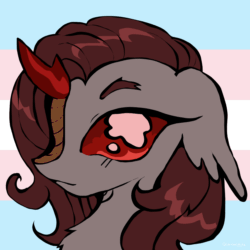 Size: 2200x2200 | Tagged: safe, artist:larvaecandy, imported from derpibooru, oc, oc only, oc:partisan hush, kirin, animated, blinking, bust, commission, female, gif, kirin oc, mare, pride, pride flag, solo, trans female, transgender, transgender oc, transgender pride flag