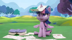 Size: 1920x1080 | Tagged: safe, edit, edited screencap, imported from derpibooru, screencap, twilight sparkle, alicorn, pony, my little pony: pony life, my little pony: stop motion short, cute, horn, horn impalement, smiling