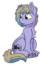 Size: 1200x1800 | Tagged: safe, artist:dsksh, imported from derpibooru, oc, oc only, pony, unicorn, chest fluff, ear fluff, horn, looking at someone, male, simple background, sitting, solo, stallion, tail, transparent background, two toned mane, two toned tail, unicorn oc, unshorn fetlocks