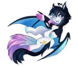 Size: 4956x4266 | Tagged: safe, artist:star-theft, imported from derpibooru, oc, oc only, oc:neo starstorm, bat pony, pony, bat pony oc, bat wings, chest fluff, female, hooves, mare, multicolored hooves, open mouth, simple background, solo, spread wings, transparent background, wings