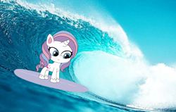 Size: 2048x1303 | Tagged: safe, artist:marybethmaria1423, imported from twibooru, potion nova, unicorn, my little pony: pony life, image, png, surfboard