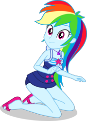 Size: 2930x4098 | Tagged: safe, artist:dustinwatsongkx, imported from derpibooru, rainbow dash, human, equestria girls, clothes, clothes swap, female, one-piece swimsuit, sci-twi swimsuit, simple background, solo, swimsuit, swimsuit swap, transparent background, vector