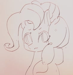 Size: 1818x1860 | Tagged: safe, artist:37240622, imported from derpibooru, pinkie pie, earth pony, pony, bust, doodle, photo, picture of a screen, portrait, sketch, solo