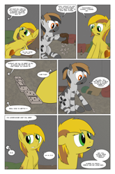 Size: 2024x3074 | Tagged: safe, artist:bruinsbrony216, imported from derpibooru, oc, oc only, oc:honeycomb, earth pony, pony, zebra, comic:fallout equestria: grounded, fallout equestria, comic, female, mare