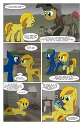 Size: 2024x3074 | Tagged: safe, artist:bruinsbrony216, imported from derpibooru, oc, oc only, oc:honeycomb, earth pony, pony, comic:fallout equestria: grounded, fallout equestria, butt, comic, plot, pregnant