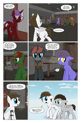 Size: 2024x3074 | Tagged: safe, artist:bruinsbrony216, imported from derpibooru, oc, oc only, oc:cure all, oc:iron sights, earth pony, pegasus, pony, unicorn, comic:fallout equestria: grounded, fallout equestria, butt, comic, horn, plot