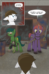 Size: 2024x3074 | Tagged: safe, artist:bruinsbrony216, imported from derpibooru, oc, oc only, earth pony, pegasus, pony, unicorn, comic:fallout equestria: grounded, fallout equestria, comic, female, horn, male, mare, stallion