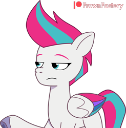 Size: 2820x2871 | Tagged: safe, artist:frownfactory, imported from derpibooru, zipp storm, female, folded wings, frown, g5, mare, my little pony: tell your tale, simple background, solo, transparent background, unamused, unimpressed, vector, wings, zipp storm is not amused