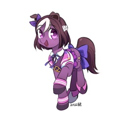 Size: 955x945 | Tagged: safe, artist:zzekzzek2, imported from derpibooru, earth pony, pony, anime, crossover, female, simple background, special week, uma musume pretty derby