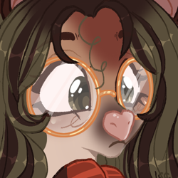 Size: 500x500 | Tagged: safe, artist:lonecrystalcat, imported from derpibooru, oc, pony, art trade, bust, commission, commissions open, female, glasses, portrait, trade