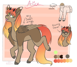 Size: 2000x1750 | Tagged: safe, artist:pixelberrry, imported from derpibooru, oc, oc only, oc:alice, goat, goat pony, pegasus, pony, female, glasses, horns, mare, reference sheet, solo
