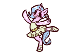 Size: 1052x744 | Tagged: safe, artist:chiefywiffy, imported from derpibooru, oc, oc only, oc:chiefy, unicorn, a royal problem, ballerina, ear piercing, female, horn, mare, piercing, simple background, solo, white background