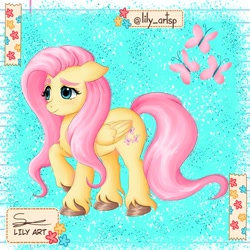 Size: 1580x1580 | Tagged: safe, artist:liliart1211, imported from derpibooru, fluttershy, pegasus, pony, adorable face, cute, digital art, digital painting, fanart