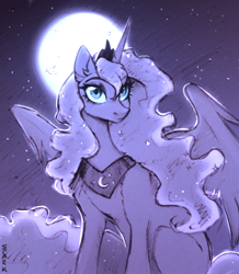 Size: 1640x1883 | Tagged: safe, artist:sparkling_light, imported from derpibooru, princess luna, alicorn, pony, female, horn, mare, solo