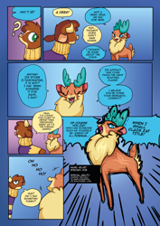 Size: 2481x3508 | Tagged: safe, artist:alexdti, artist:v-nico, imported from derpibooru, cow, deer, reindeer, them's fightin' herds, arizona (tfh), clothes, comic, community related, sweater, velvet (tfh)
